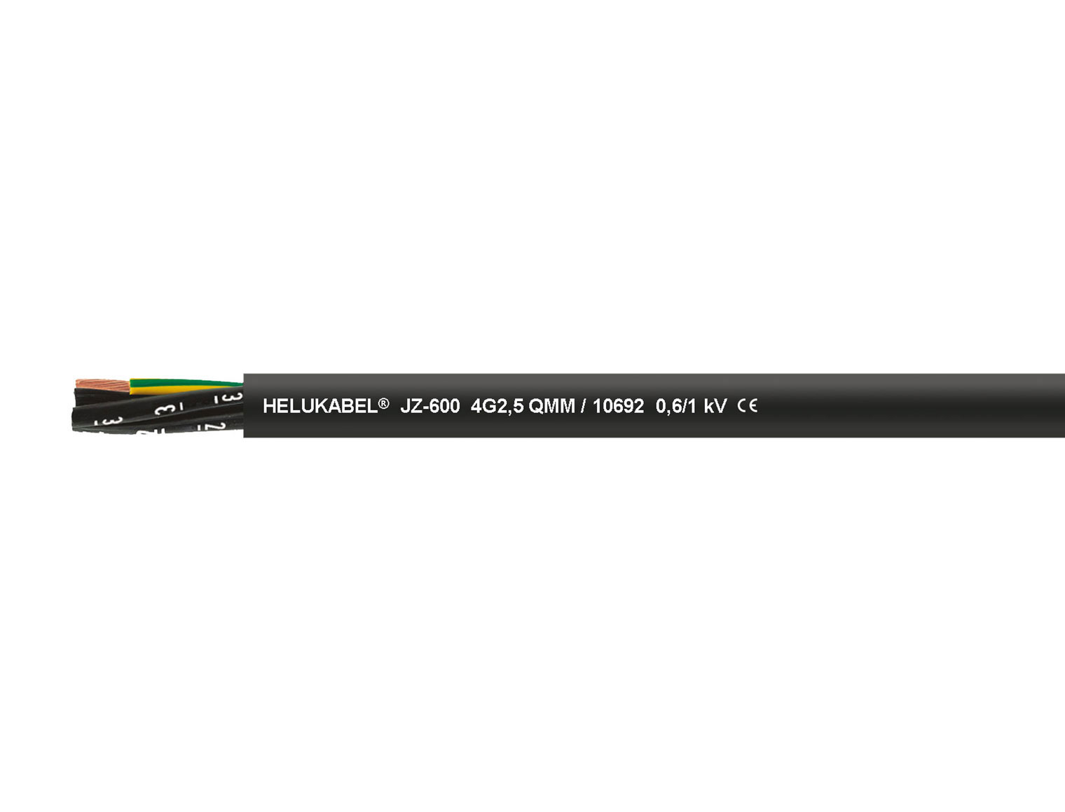 PVC control and connection cable, 0.6/1 kV, number coded, unscreened