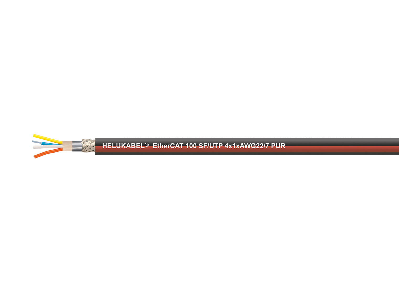 HELUKABEL® EtherCAT-P100S-L CAT.5e SF/UTP PUR CHAIN Industrial Ethernet Leitung, Kat. 5e, bis 100 MHz, PUR-Außenmantel, schleppkettenfähig