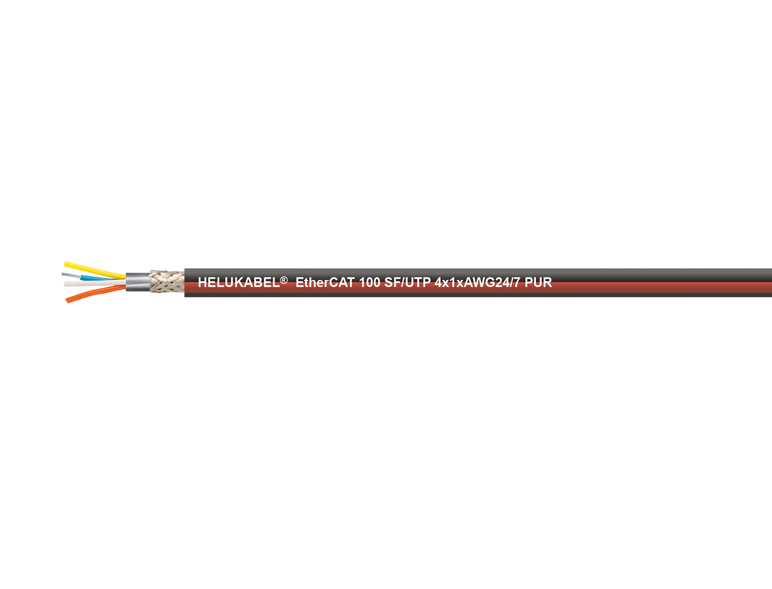 HELUKABEL® EtherCAT-P100S-M CAT.5e SF/UTP PUR CHAIN Industrial Ethernet Leitung, Kat. 5e, bis 100 MHz, PUR-Außenmantel, schleppkettenfähig