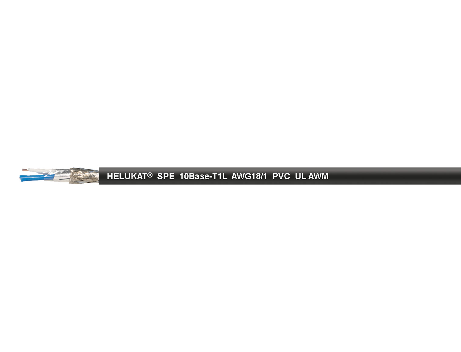 HELUKAT® SPE Type A 10BASE-T1L PVC STATIC Single Pair Ethernet Leitung, Typ A, PVC-Außenmantel, feste Verlegung