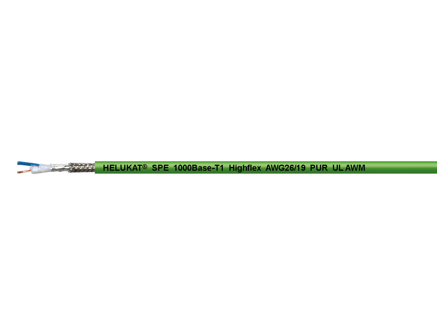 HELUKAT® SPE Type C 1000BASE-T1 THIN SF/UTP PUR CHAIN Single Pair Ethernet Leitung, Typ C, PUR-Außenmantel, schleppkettenfähig