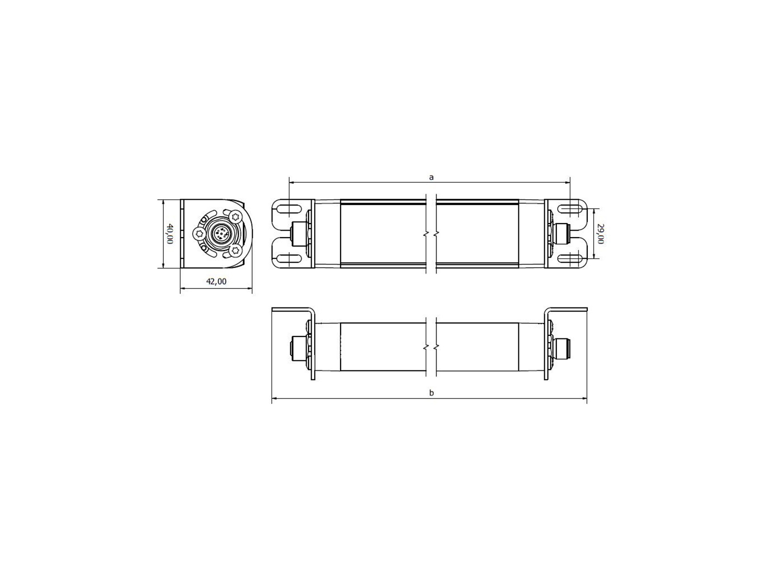 HELULIGHT® SOLID40 Aufbauleuchte in Linienform, 24 V Betriebsspannung