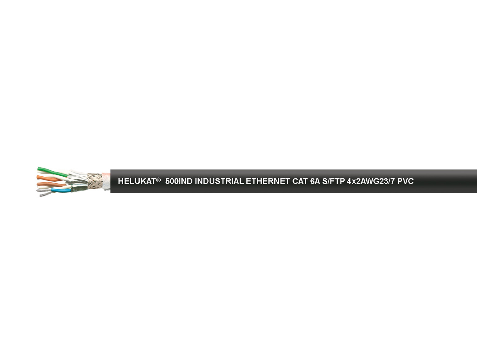 HELUKAT® 500IND CAT.6A S/FTP PVC FLEX Industrial Ethernet Leitung, Kat. 6A, bis 500 MHz, PVC-Außenmantel