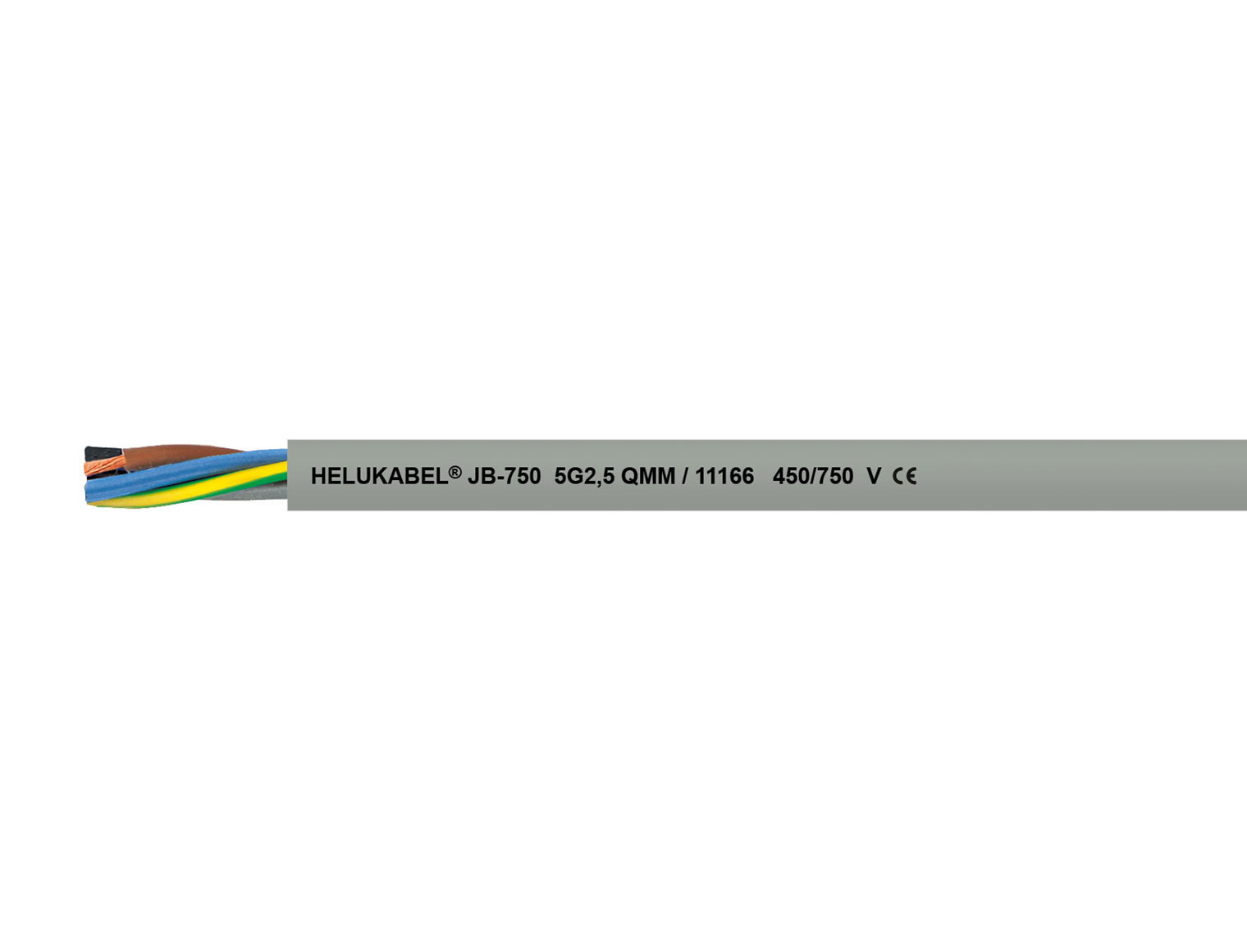 PVC control and connection cable, 450/750 V, colour coded, unscreened