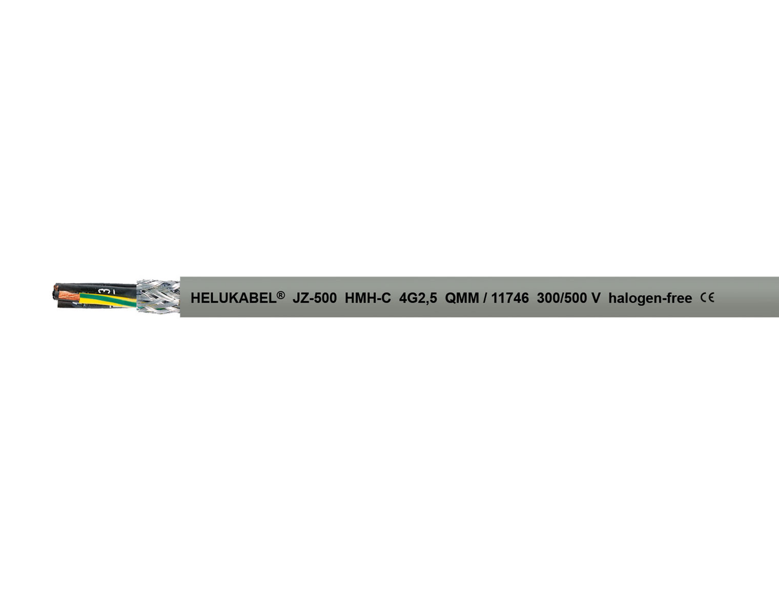 Control and connection cable, 300/500 V, number coded, screened