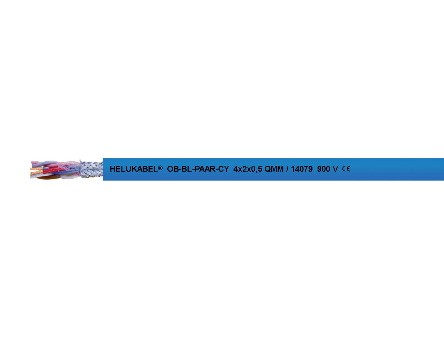 PVC control cable, colour coded, screened
