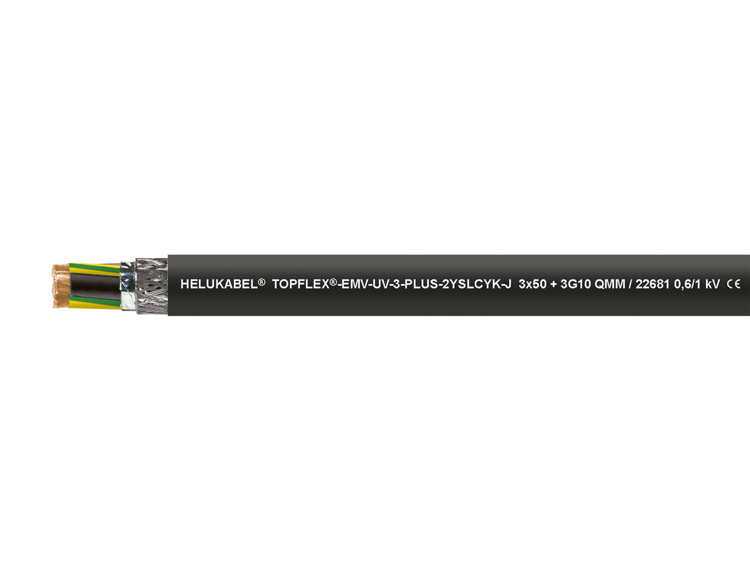 TOPFLEX®-EMV-UV-3-PLUS-2YSLCYK-J schwarz 3 x 2,5 + 3 G 0,5 mm²