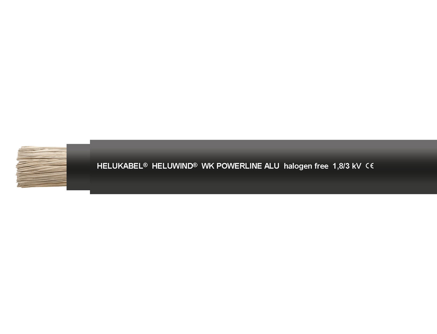 HELUWIND® WK POWERLINE ALU HALOGEN-FREE 1,8/3 kV black 1 x 240 mm²
