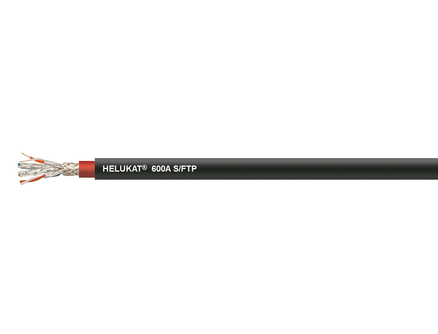 HELUKAT® 600A CAT.7e S/FTP PVC STATIC black 4 x 2 x AWG 23 /1
