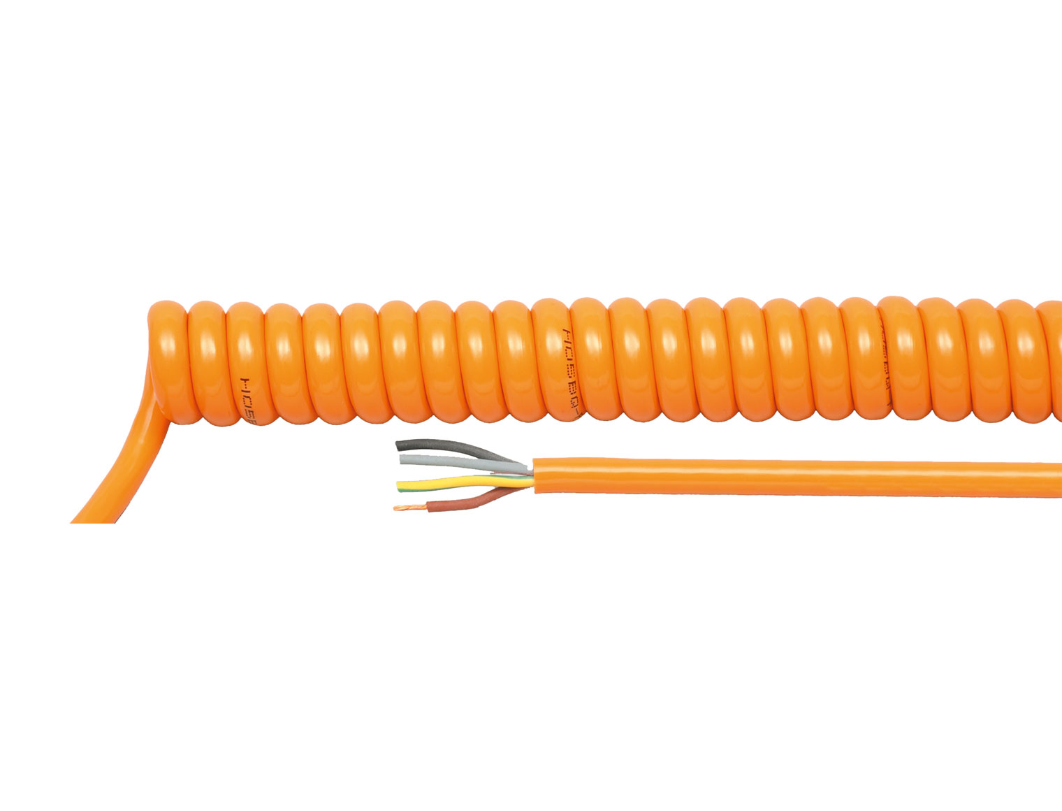 PUR-spiral cable H07BQ-F orange 5 G 2.5 mm² (WL 1000 mm)